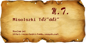 Misolszki Tádé névjegykártya